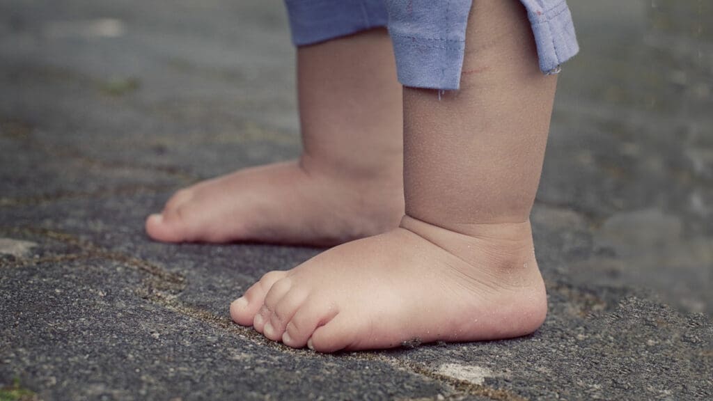 image of a toddler's feet