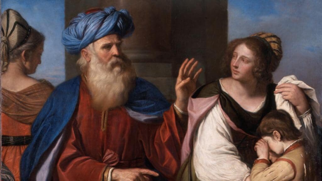 Abraham Casting out Hagar and Ishmael by Guercino